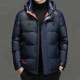 Winter Herren Daunenjacke Mit Kapuze | Langarm