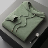 Einfarbiger Kaschmir-Hoodie Mit Langen Ärmeln Für Herren | Winter