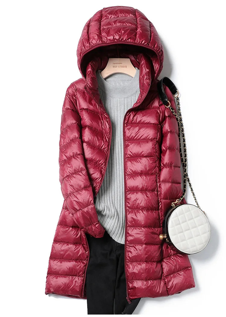 Daunenjacke Mit Abnehmbarer Kapuze Für Damen | Herbst