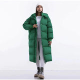 Lange Pufferjacke Mit Kapuze Für Frauen | Warm