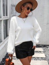 Elvie - Flauschiger Pullover mit Spitze