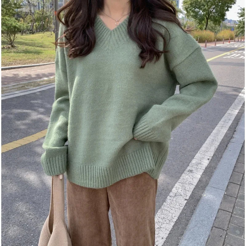 Damen-Kaschmirpullover Mit V-Ausschnitt Für Den Winter | Langarm
