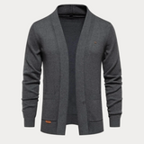Klassische Strickjacke Mit Offener Vorderseite Für Herren | Schalkragen