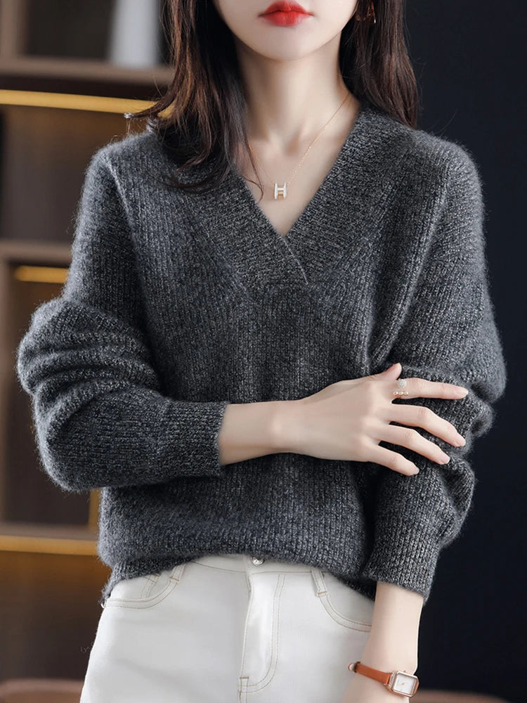 Kaschmirpullover Mit V-Ausschnitt | Winter