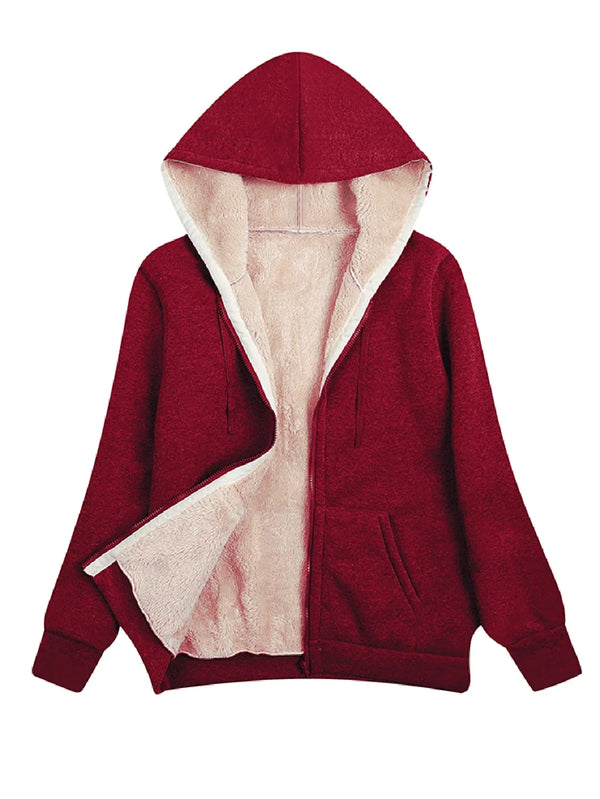 Fleecejacke Mit Kapuze | Lange Ärmel
