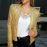 Glitzernde Party-Kurzjacke Für Frauen | Reissverschluss