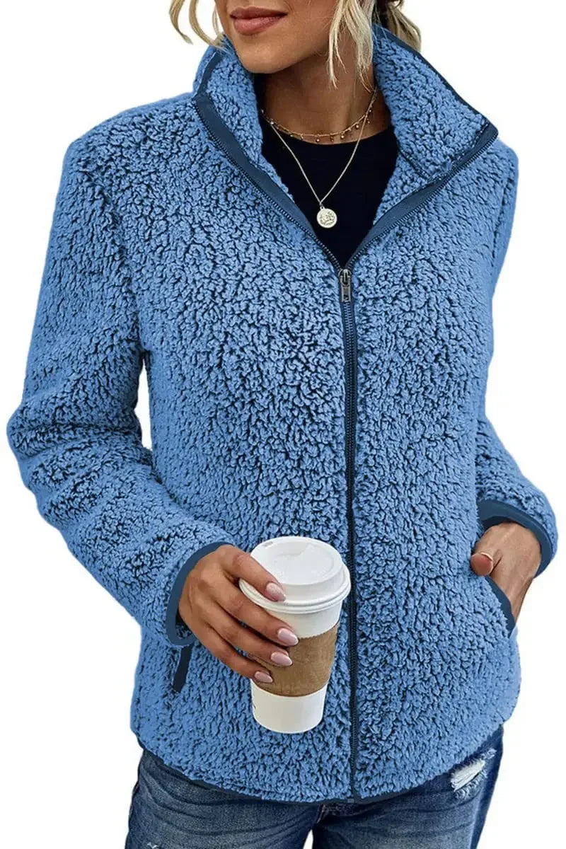 Lara - Teddy Fleece Damen Strickjacke