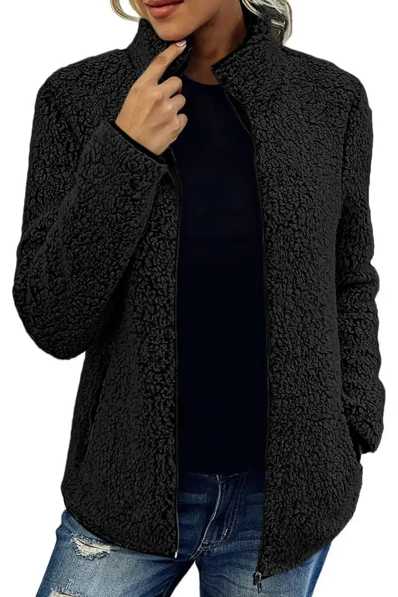 Lara - Teddy Fleece Damen Strickjacke