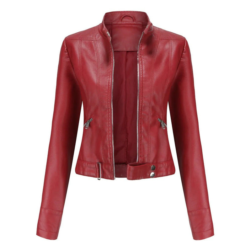Wasserdichte Kurze Bikerjacke Für Frauen | Langarm