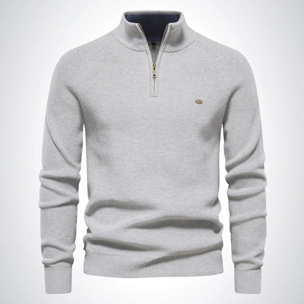 Theo – Herrenpullover mit Viertelreißverschluss