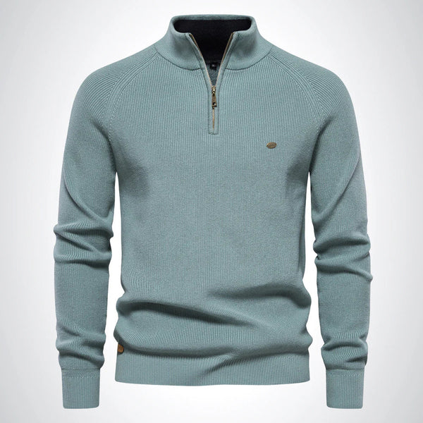 Theo – Herrenpullover mit Viertelreißverschluss