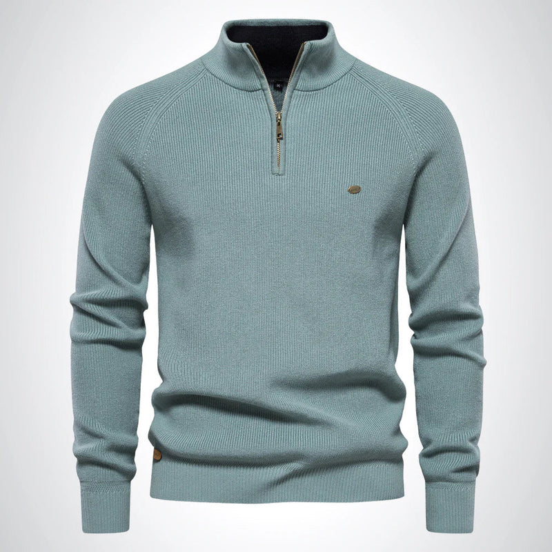 Theo – Herrenpullover mit Viertelreißverschluss