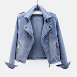Denim Motorradjacke Für Damen | Reverskragen