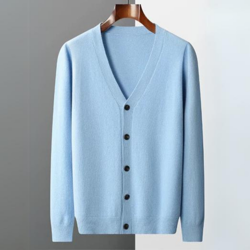 Herren Strickjacke Mit Knöpfen Und V-Ausschnitt | Winter