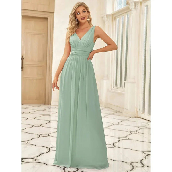 Vivienne | Elegantes V-Ausschnitt Kleid für Damen | Maxi