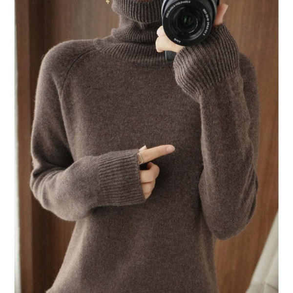 Kaschmir Langarmpullover Für Damen | Rollkragen
