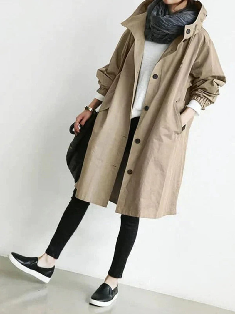 Trenchcoat Mit Kapuze Für Frauen | Langarm