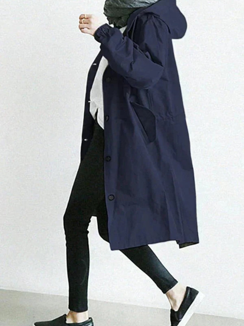 Trenchcoat Mit Kapuze Für Frauen | Langarm