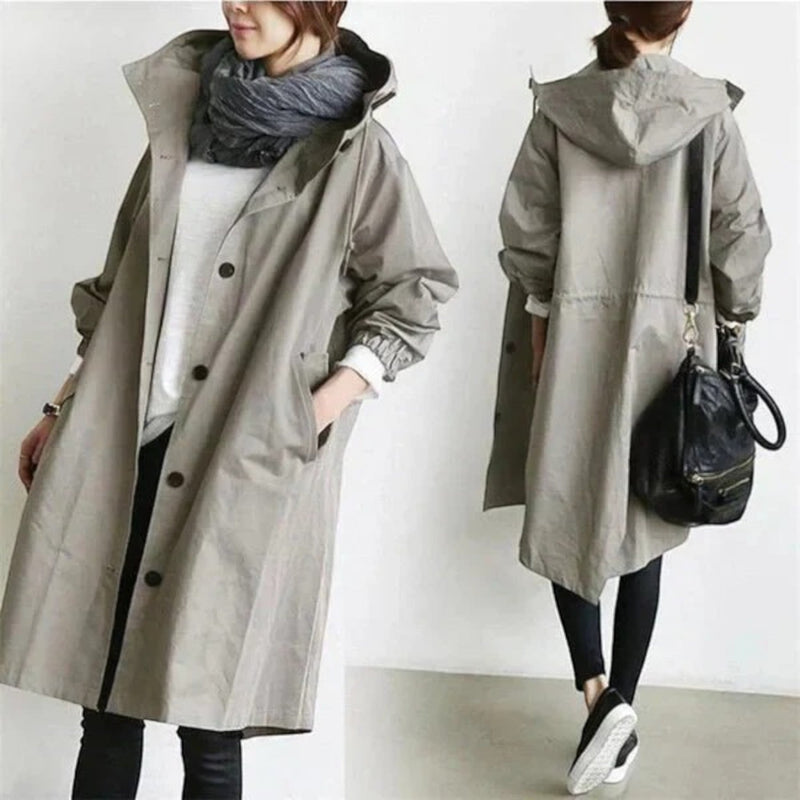 Trenchcoat Mit Kapuze Für Frauen | Langarm