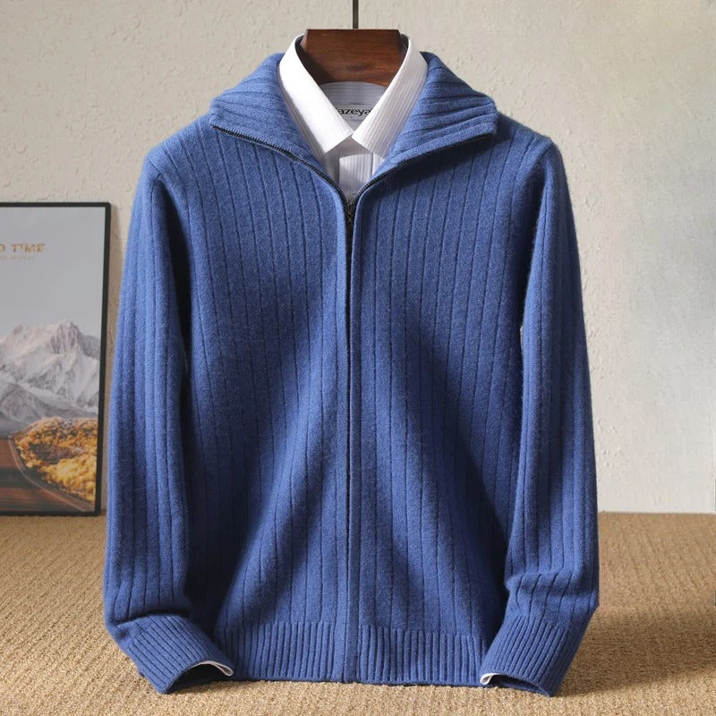 Modischer Winter Kaschmirpullover Für Herren | Mit Reißverschluss