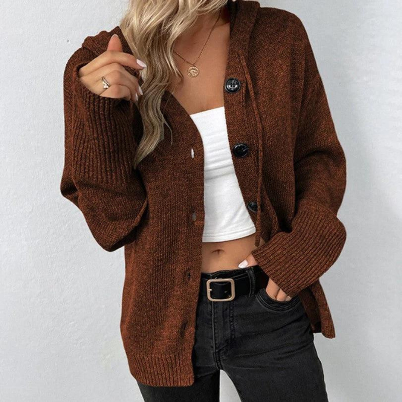 Gabriella - Damen Strickjacke mit Kapuze