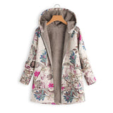 Gemusterte Damenjacke Mit Kapuze | Winter