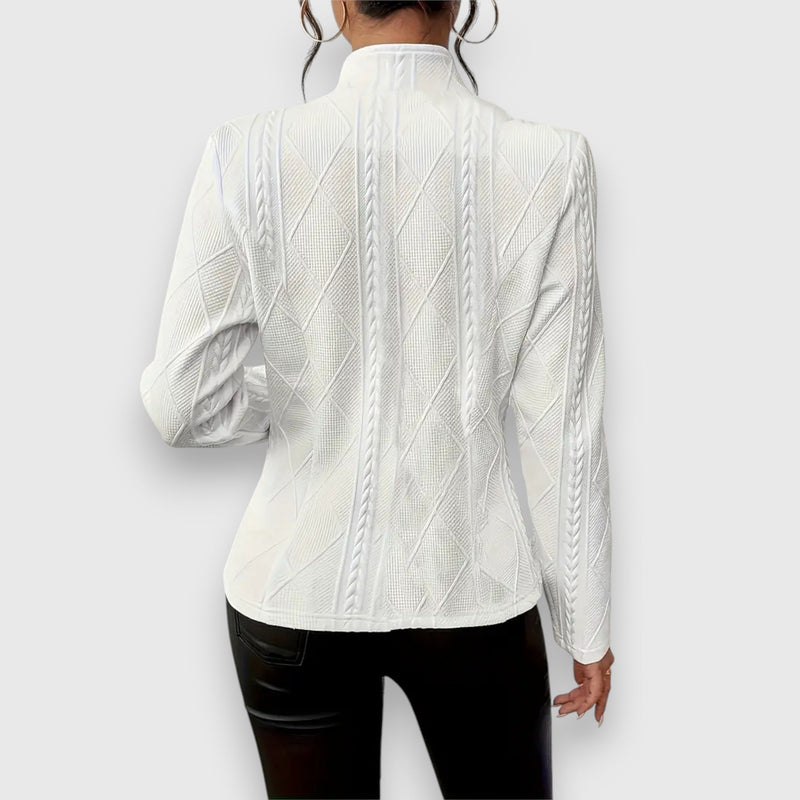 Langärmliger Strickblazer Für Damen | Button-Down