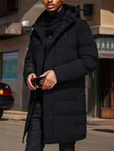 Lange Winter-Daunenjacke Für Herren | Mit Kapuze