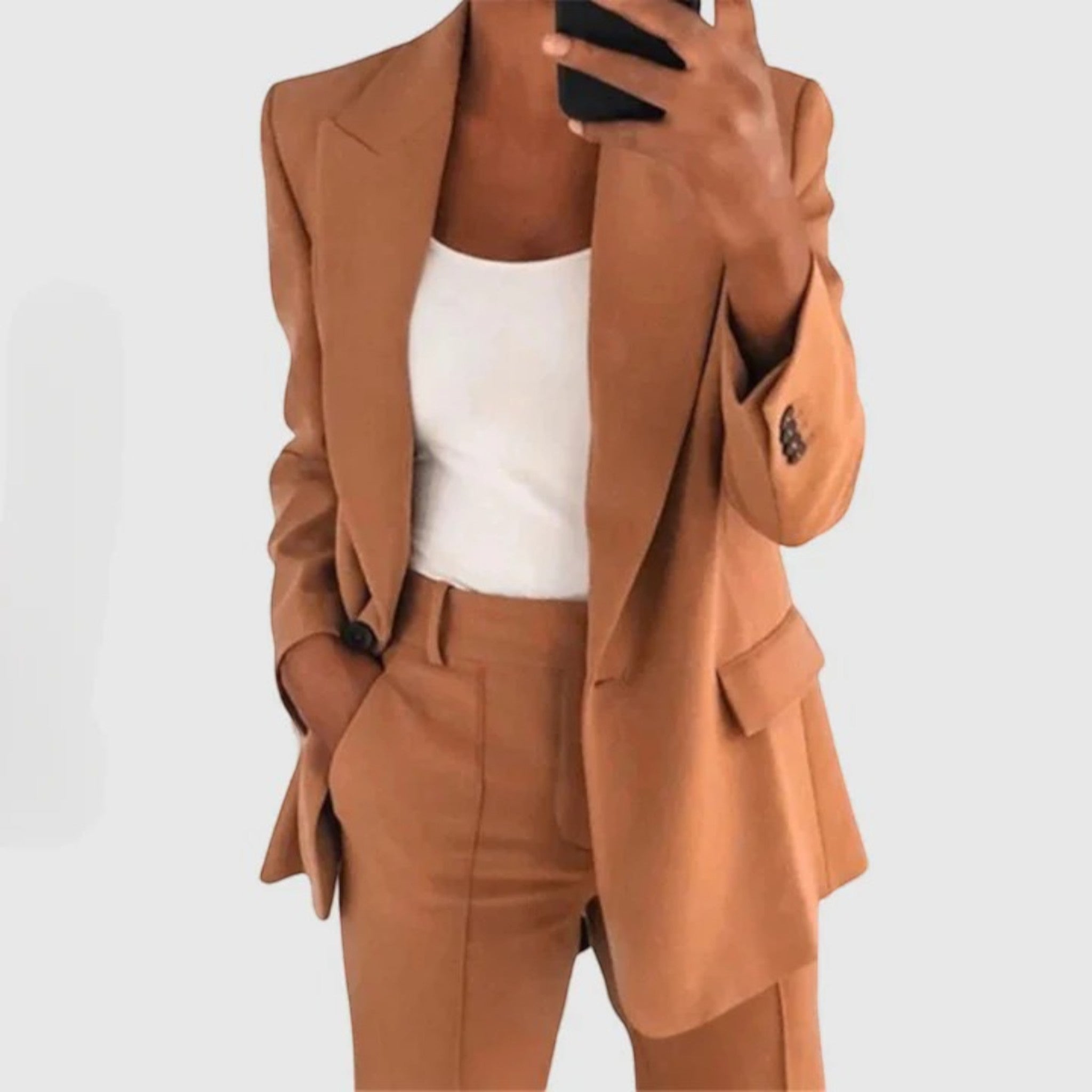Blazer-set Mit Einem Knopfverschluss Für Frauen | Chic