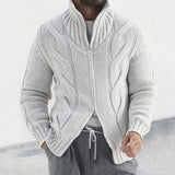 Stylische Winter-Strickjacke Mit Rollkragen Und Reißverschluss Für Herren | Lange Ärmel