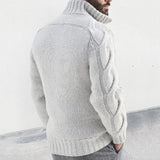 Stylische Winter-Strickjacke Mit Rollkragen Und Reißverschluss Für Herren | Lange Ärmel