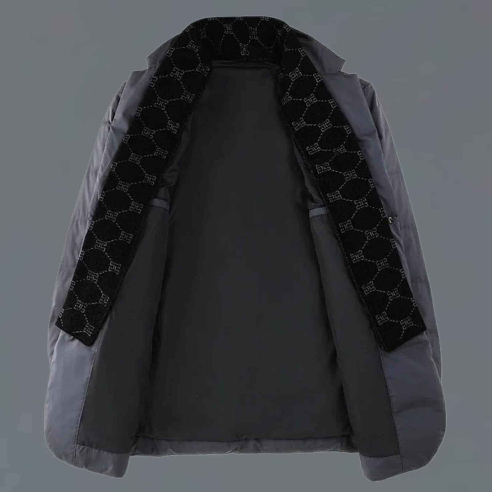 Stylische Herren Daunenjacke Mit Knopfleiste Und Tasche | Winter