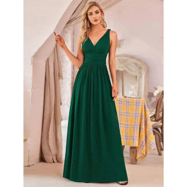 Vivienne | Elegantes V-Ausschnitt Kleid für Damen | Maxi