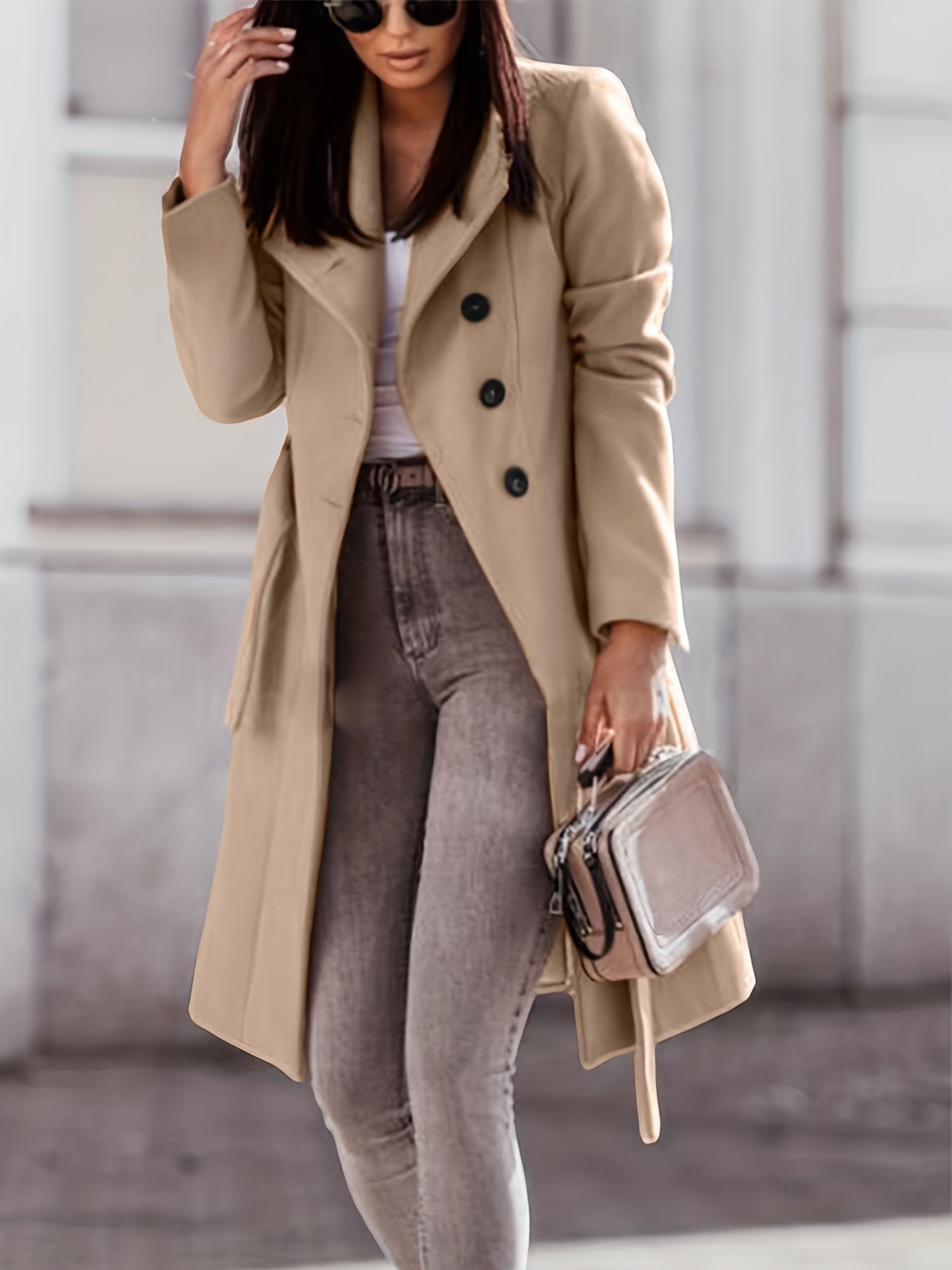 Damen Trenchcoat | Klassischer Schnitt Mit Knopfleiste