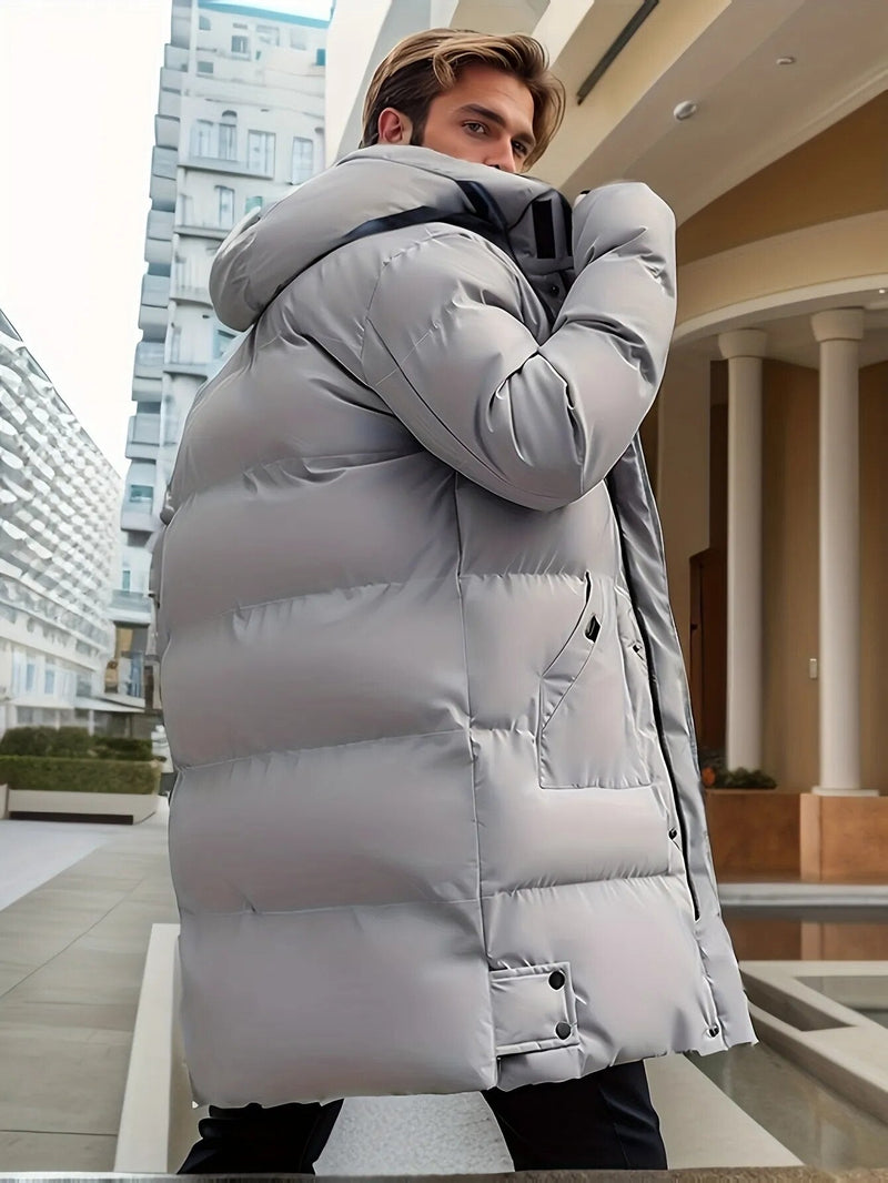 Lange Winter-Daunenjacke Für Herren | Mit Kapuze