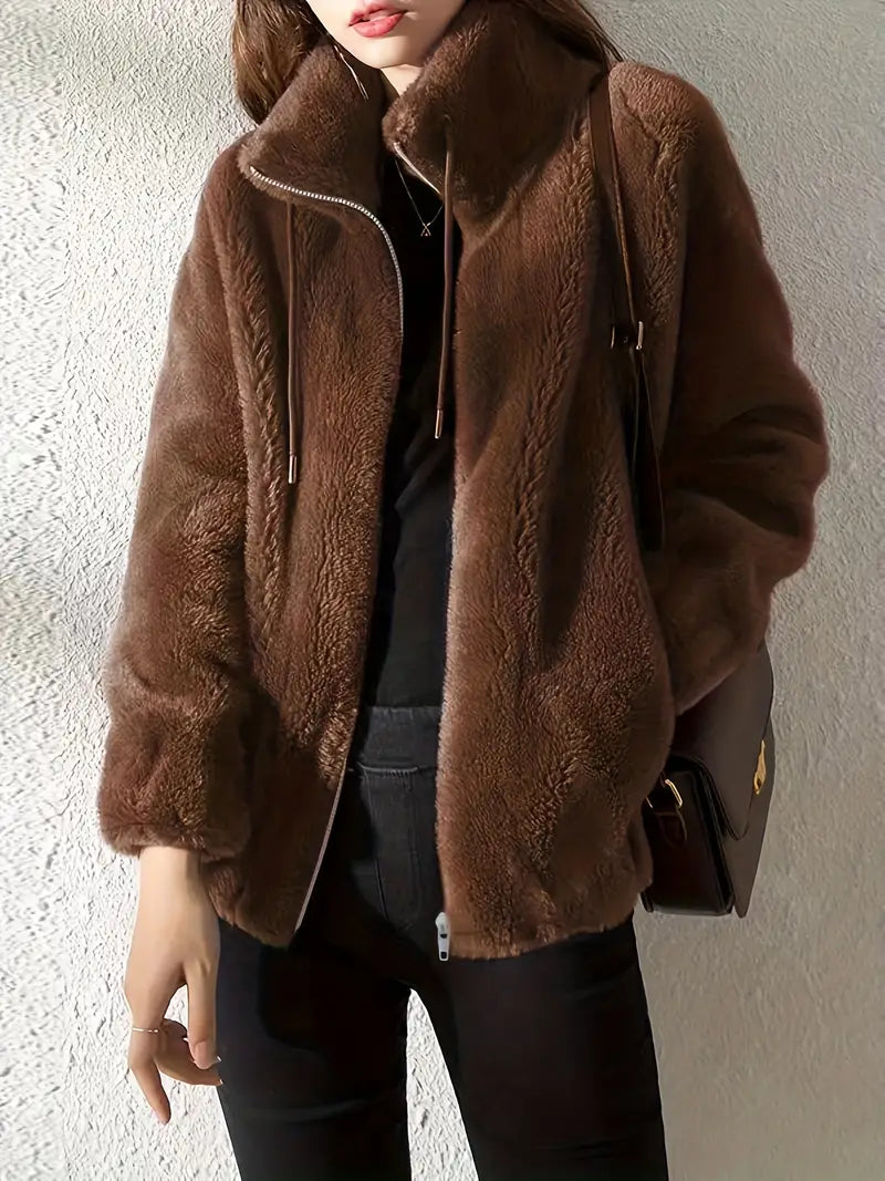 Teddyjacke Mit Stehkragen Für Frauen | Modisch