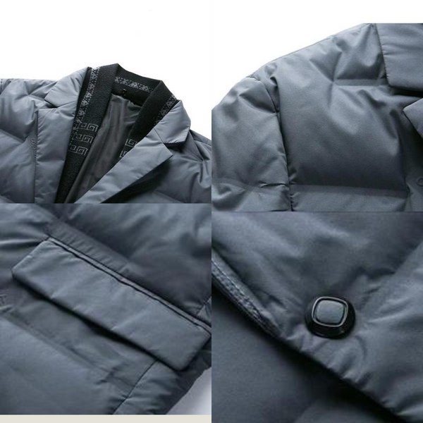 Stylische Herren Daunenjacke Mit Knopfleiste Und Tasche | Winter