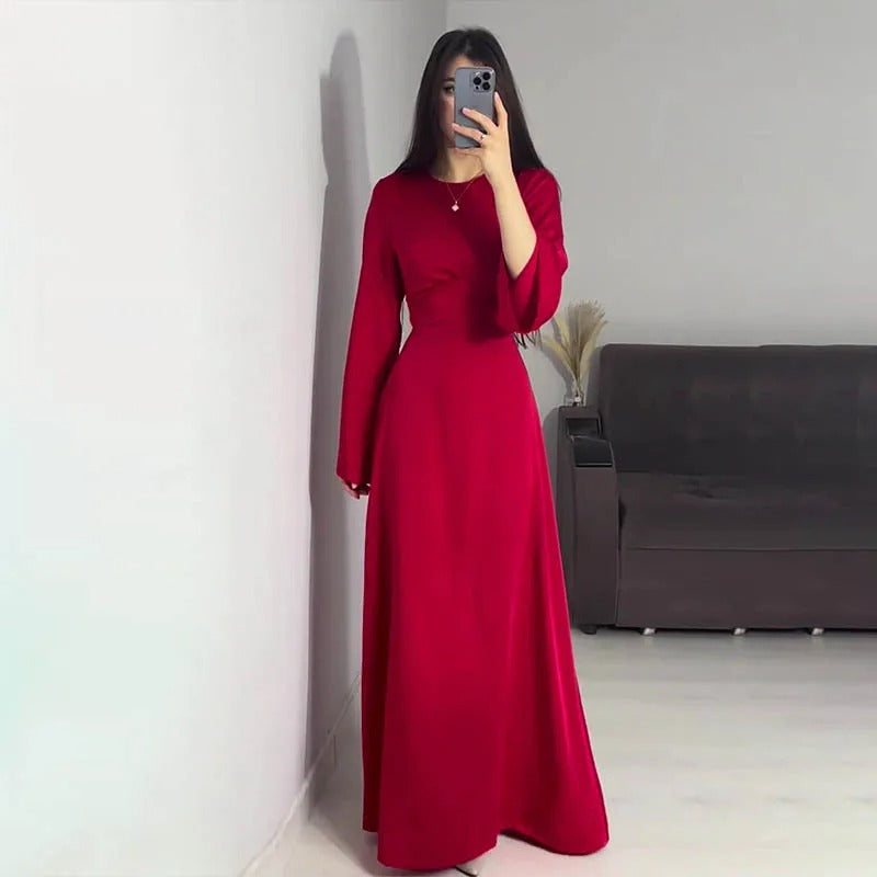 Felicita - Satin Damen Maxikleid
