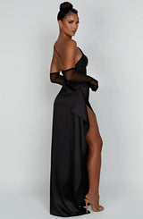 Damen Abendkleid mit Seitenschlitz | One Shoulder
