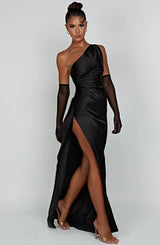 Damen Abendkleid mit Seitenschlitz | One Shoulder