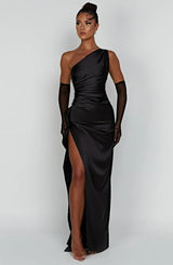 Damen Abendkleid mit Seitenschlitz | One Shoulder