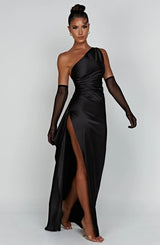Damen Abendkleid mit Seitenschlitz | One Shoulder