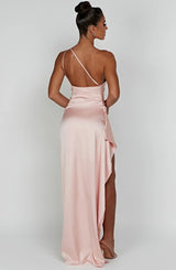 Damen Abendkleid mit Seitenschlitz | One Shoulder