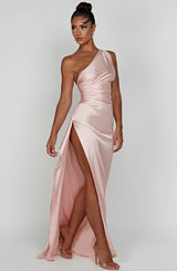 Damen Abendkleid mit Seitenschlitz | One Shoulder