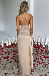 Damen Abendkleid mit Seitenschlitz | One Shoulder