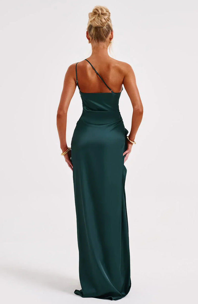 Damen Abendkleid mit Seitenschlitz | One Shoulder