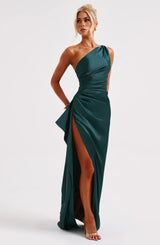 Damen Abendkleid mit Seitenschlitz | One Shoulder