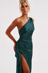 Damen Abendkleid mit Seitenschlitz | One Shoulder
