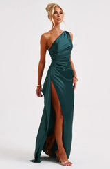 Damen Abendkleid mit Seitenschlitz | One Shoulder