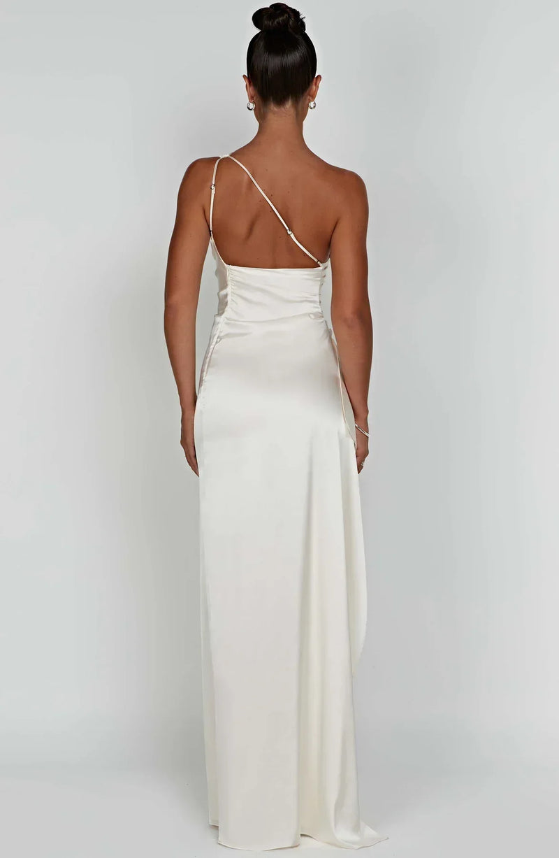 Damen Abendkleid mit Seitenschlitz | One Shoulder